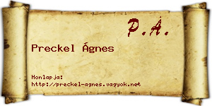 Preckel Ágnes névjegykártya
