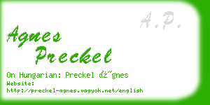 agnes preckel business card